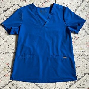Figs royal blue women scrub top Sz medium